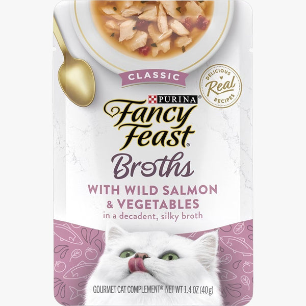 Fancy Feast Broths Clásicos - Salmón y Vegetales