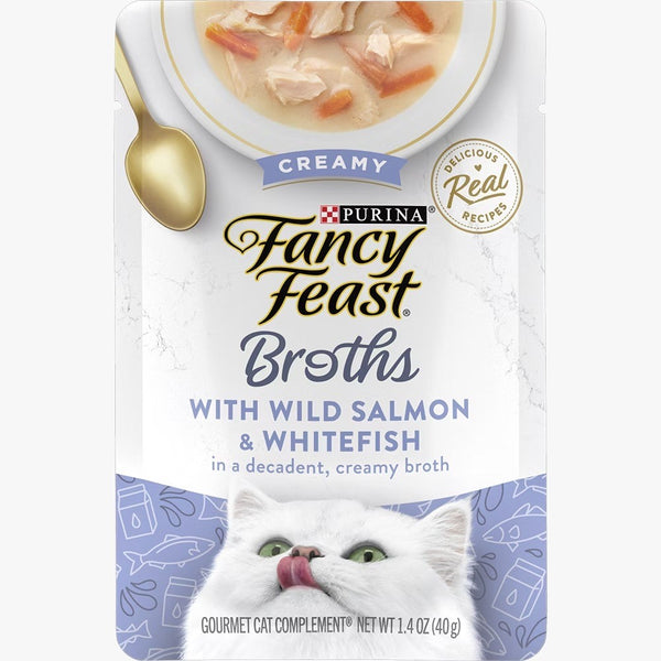 Fancy Feast Broths Cremosos - Salmón y Pescado