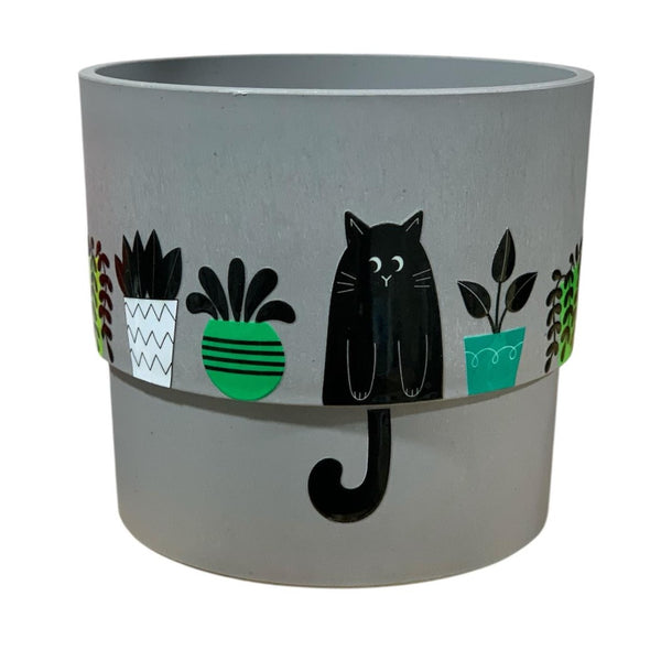 Matera Gris Gatito Negro x 9 cm