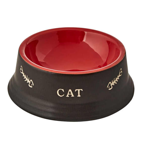 Plato Cat Negro / Rojo