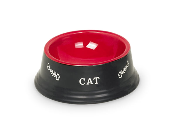 Plato Cat Negro / Rojo