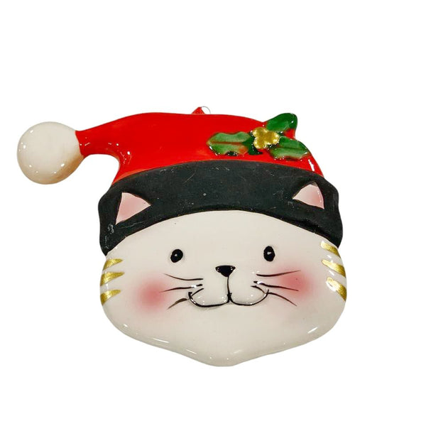 Gato con Gorrito en cerámica - Ornamento